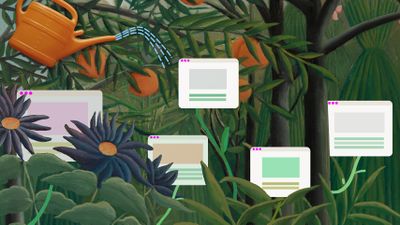illustration de jardin numérique de plantes sauvages avec fleurs poussant autour des écrans - MS TECH WIKIMEDIA, PIXABAY